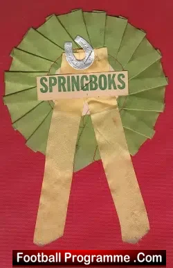 Springboks Rugby Rosette 1960s All Blacks New Zealand