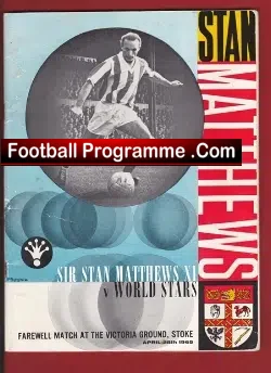 Stanley Matthews Testimonial Stoke City 1965 + Law Charlton