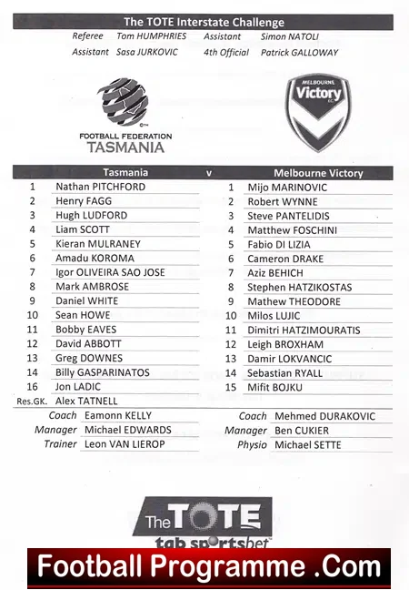 Tasmania v Melbourne Victory 2008 – Australia Football Youth