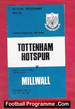 Tottenham Hotspur v Millwall 1972