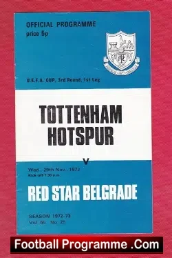 Tottenham Hotspur v Red Star Belgrade 1972 – UEFA Cup