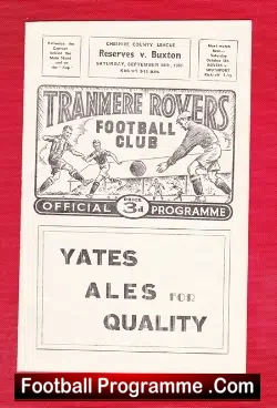 Tranmere Rovers v Buxton 1957 – Reserves Match