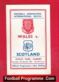 Wales v Scotland 1954 - at Cardiff - football programme