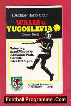 Wales v Yugoslavia 1976 - Multi Autographed Signed - football programme