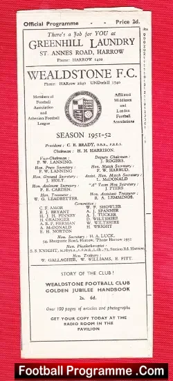 Wealdstone v Edgware Town 1952