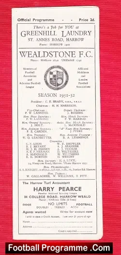 Wealdstone v Hounslow Town 1951