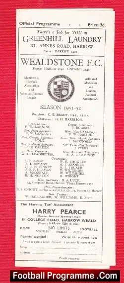 Wealdstone v Leyton 1951
