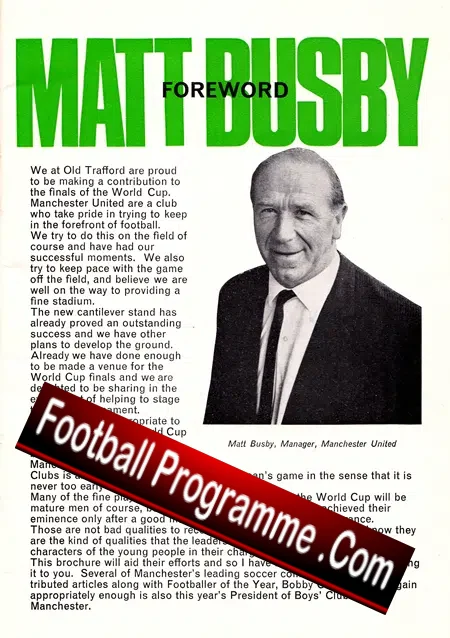 Welcome To Manchester – Boys Club Book + Matt Busby Bobby Charlton