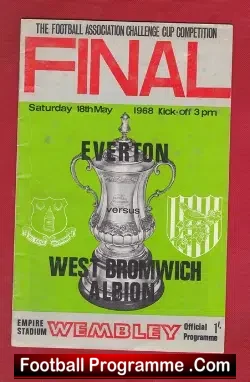 West Bromwich Albion v Everton 1968 - FA Cup Final - football programme