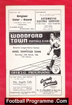 Woodford Town v Rainham Town 1957