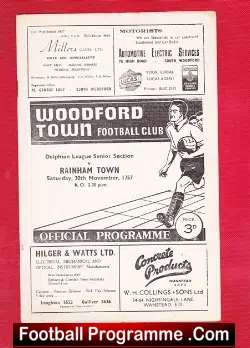 Woodford Town v Rainham Town 1958