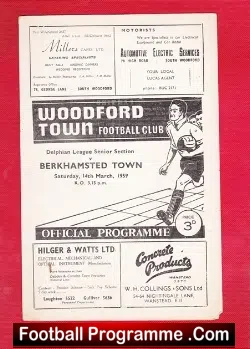 Woodford Town v Stevenage 1957 - football programme