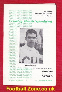 Cradley Heath Speedway v Oxford 1972