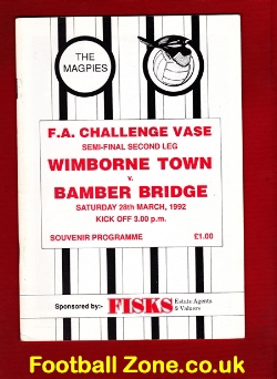 Wimborne Town v Bamber Bridge 1992 – Semi Final