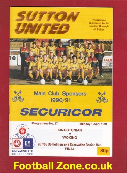 Kingstonian v Woking 1991 – Cup Final at Sutton