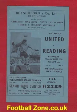 Oxford United v Reading 1963 – Trial Match