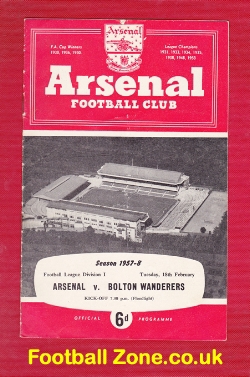 Arsenal v Bolton Wanderers 1958 – Munich Disater Tribute