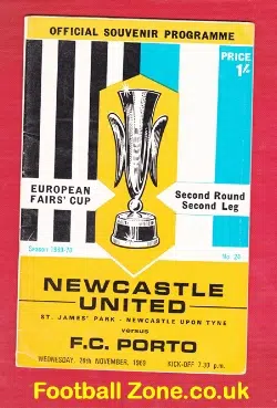 Newcastle United v Porto 1969 – Fairs Cup