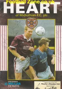 Heart Of Midlothian v Dundee United 1992 -Multi Autograph SIGNED