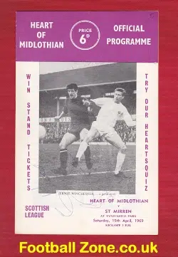 Heart Of Midlothian v St Mirren 1969 – Multi Autographed