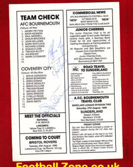 Bournemouth v Coventry City 1988 – Multi Autographed