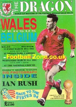 Wales v Belgium 1993 – Welsh Football Cymru