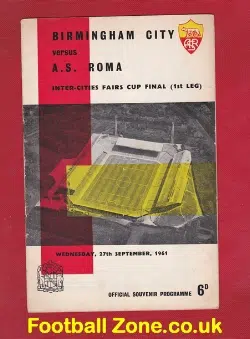 Birmingham City v AS Roma 1961 – Fairs Cup Final 1st Leg