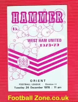 West Ham United v Orient 1978