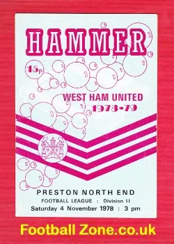 West Ham United v Preston 1978