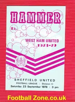West Ham United v Sheffield United 1978