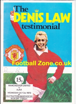 Denis Law Football Testimonial Benefit Man Utd 1973 George Best