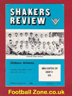 Bury v Oldham Athletic 1979 - Anglo Scottish Cup