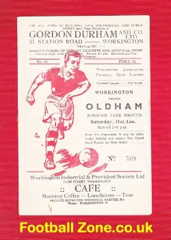 Workington v Oldham Athletic 1953