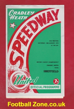 Cradley Heath Speedway v Sheffield 1973