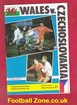 Wales v Czechoslovakia 1987 – Multi Autographed Signed