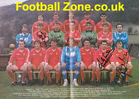 Wales v Czechoslovakia 1987 – Multi Autographed Signed