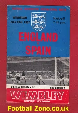 England v Spain 1967 - Multi Autographed Signed
