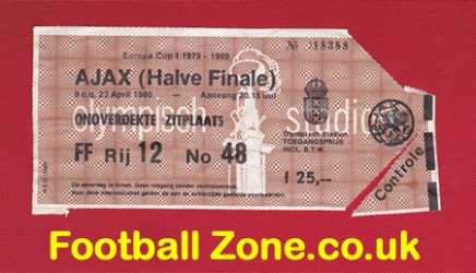 Ajax v Nottingham Forest 1980 – European Cup SF Ticket