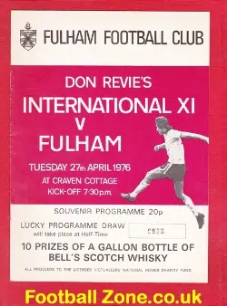 Don Revie International X1 v Fulham Benefit Match 1976