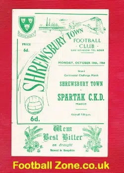 Shrewsbury Town v Spartak CKD 1964 - Prague