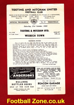 Tooting Mitcham United v Wisbech Town 1959