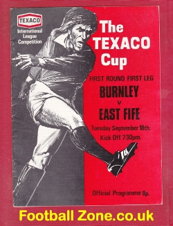 Burnley v East Fife 1973 – Texaco Cup Match