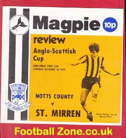 Notts County v St Mirren 1977 – Anglo Cup Semi Final + Fergie