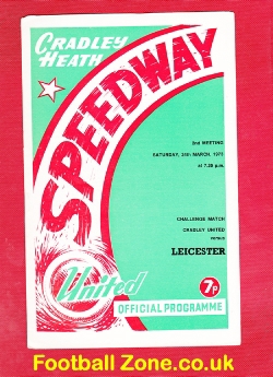 Cradley Heath Speedway v Leicester 1973