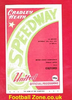 Cradley Heath Speedway v Oxford 1974