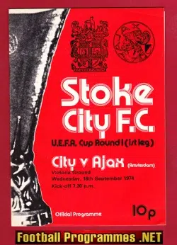 Stoke City v Ajax 1974 – Amsterdam Dutch