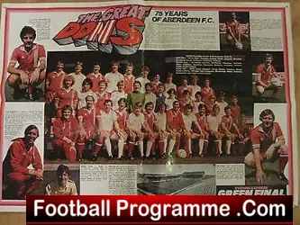 Aberdeen Special Large Signed Team Poster 1978 + Alex Ferguson