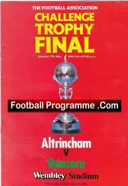 Altrincham v Runcorn 1986 - Challenge Trophy Cup Final - football programme