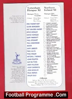 Danny Blanchflower Testimonial Benefit Tottenham Spurs 1990