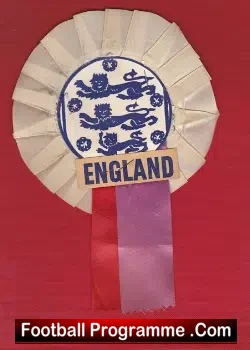 England Football Team Old Football Rosette 1970s - football memorabilia